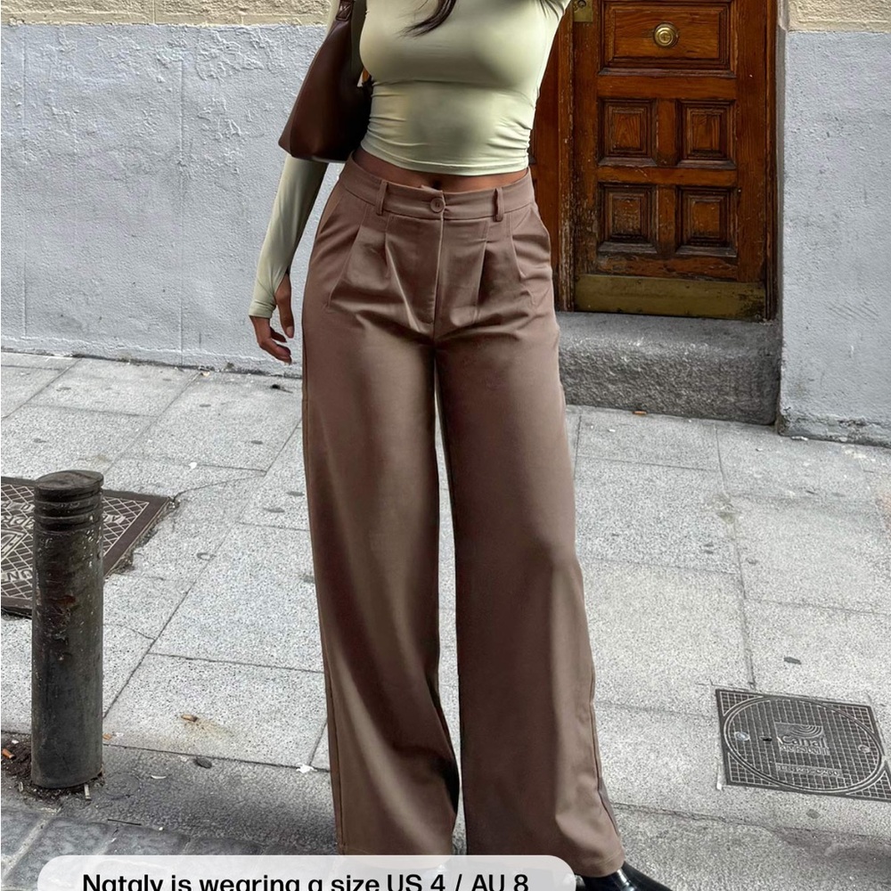 Women's Brown Wide-Leg Pants